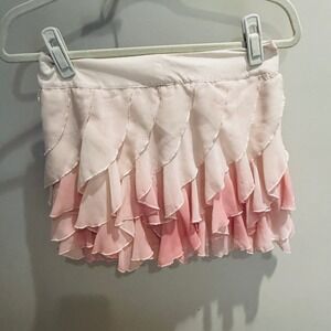 Twenty One Ruffle Skirt Ombre Pink Layered‎ Mini Skirt Party S